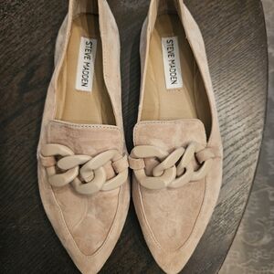 Steve Madden Women's Loafers - Tan Suede with Chain